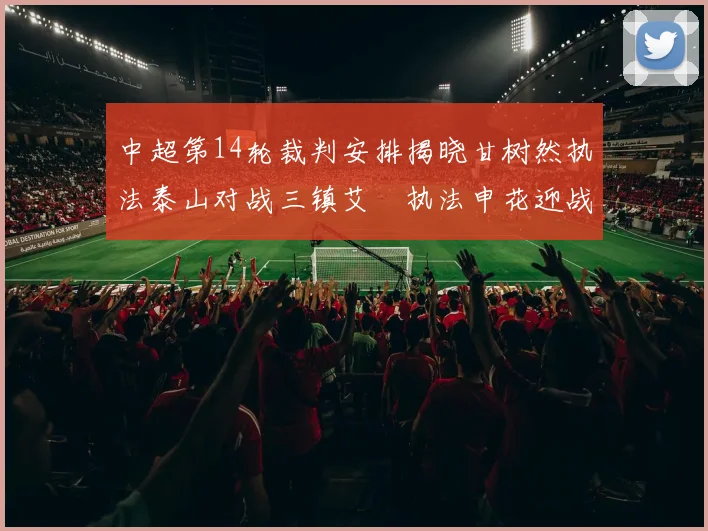中超第14轮裁判安排揭晓甘树然执法泰山对战三镇艾堃执法申花迎战新鹏城